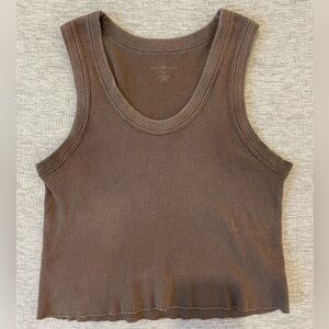 Brandy Melville Chocolate Ribbed Tank Top